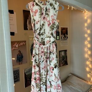 Jessica Howard Floral Midi Dress - Pink and Green